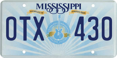 MS license plate OTX430