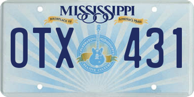 MS license plate OTX431