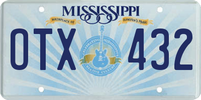 MS license plate OTX432