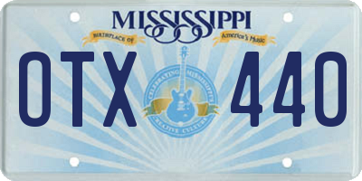 MS license plate OTX440
