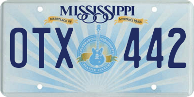 MS license plate OTX442