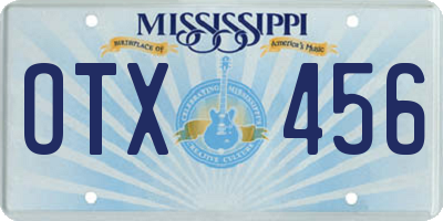 MS license plate OTX456