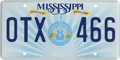 MS license plate OTX466