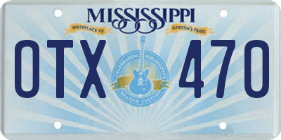 MS license plate OTX470