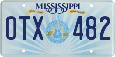 MS license plate OTX482