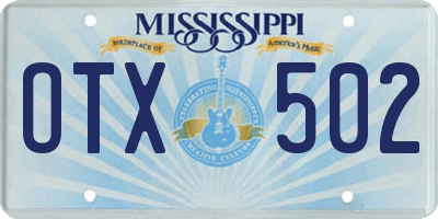 MS license plate OTX502