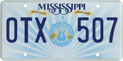 MS license plate OTX507