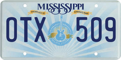 MS license plate OTX509
