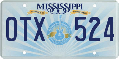 MS license plate OTX524