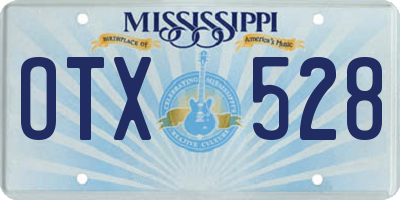 MS license plate OTX528