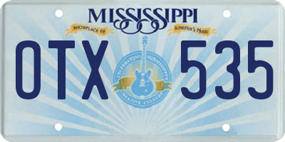 MS license plate OTX535