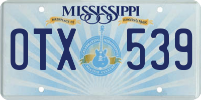 MS license plate OTX539