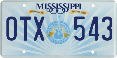 MS license plate OTX543