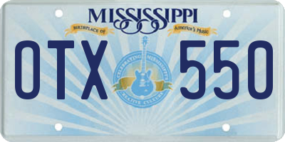 MS license plate OTX550