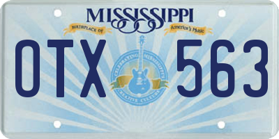 MS license plate OTX563