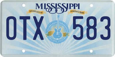 MS license plate OTX583