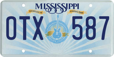 MS license plate OTX587