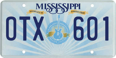 MS license plate OTX601