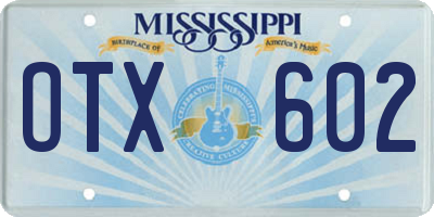 MS license plate OTX602