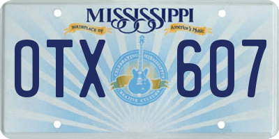 MS license plate OTX607