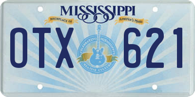 MS license plate OTX621
