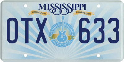 MS license plate OTX633