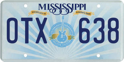 MS license plate OTX638