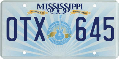 MS license plate OTX645