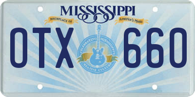 MS license plate OTX660