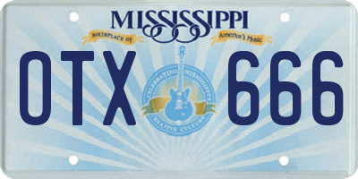 MS license plate OTX666