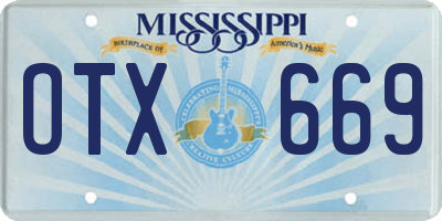 MS license plate OTX669
