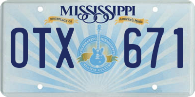 MS license plate OTX671