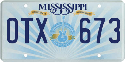 MS license plate OTX673
