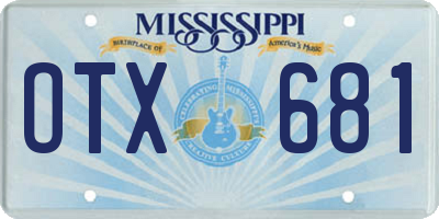 MS license plate OTX681