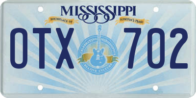 MS license plate OTX702