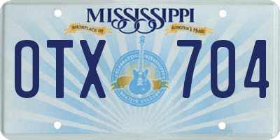 MS license plate OTX704