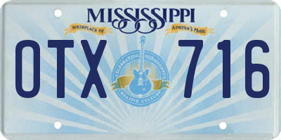 MS license plate OTX716