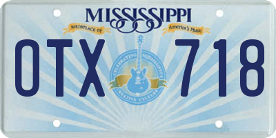 MS license plate OTX718