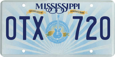 MS license plate OTX720