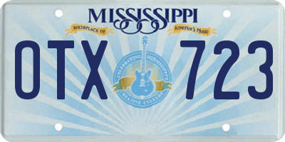 MS license plate OTX723