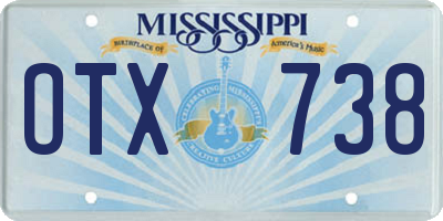 MS license plate OTX738