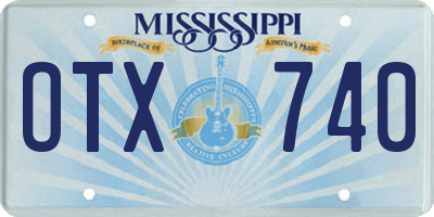 MS license plate OTX740