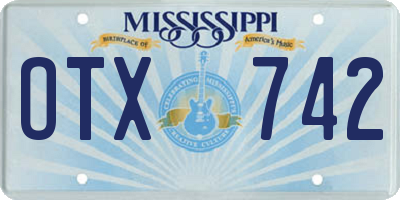 MS license plate OTX742