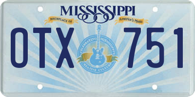 MS license plate OTX751
