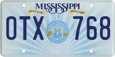 MS license plate OTX768