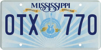 MS license plate OTX770