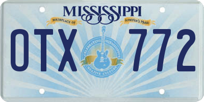 MS license plate OTX772