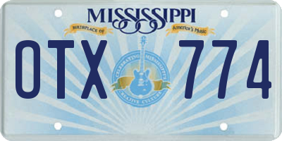 MS license plate OTX774