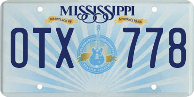 MS license plate OTX778