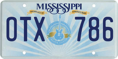 MS license plate OTX786